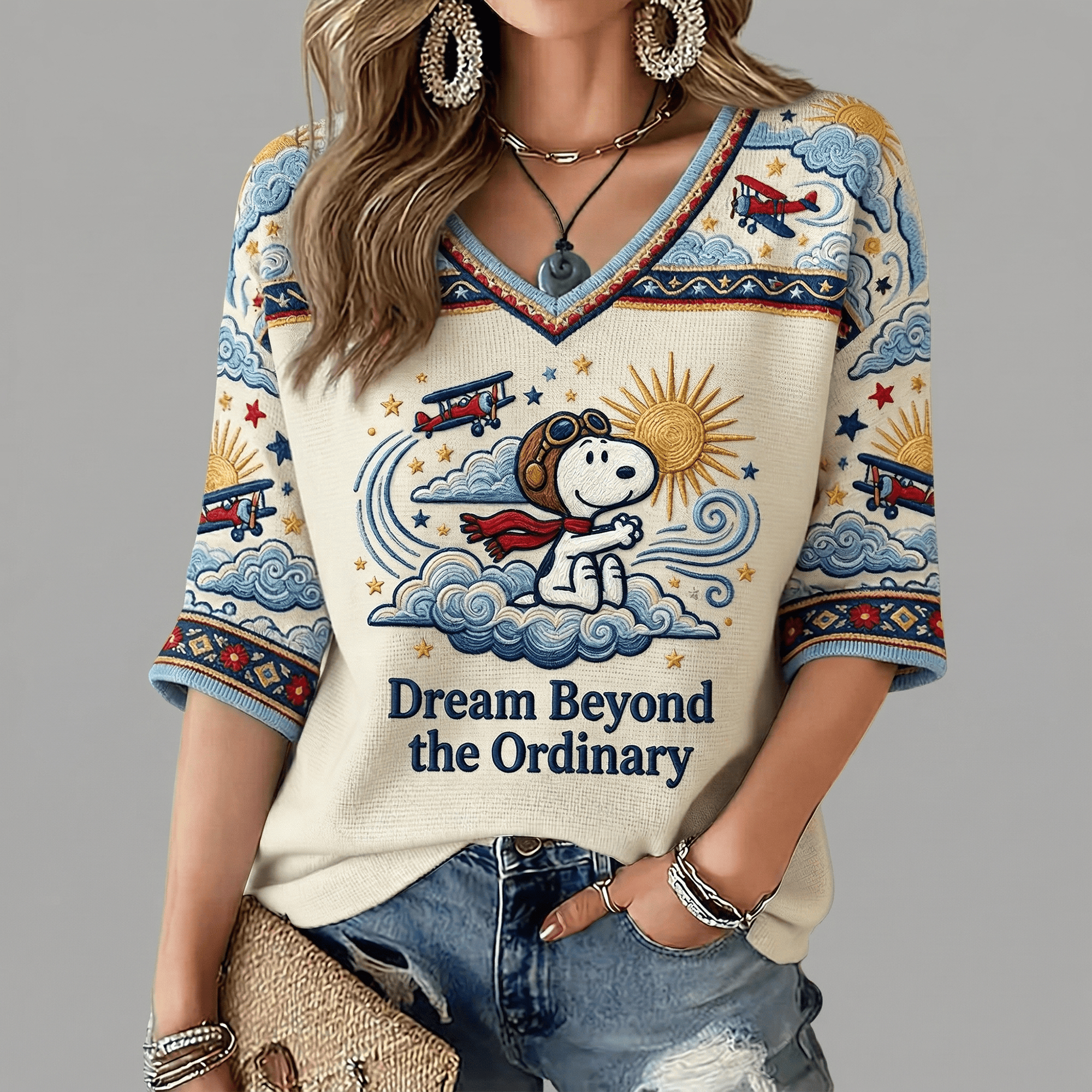 SNPY V-neck Long Sleeve Shirt LNTH