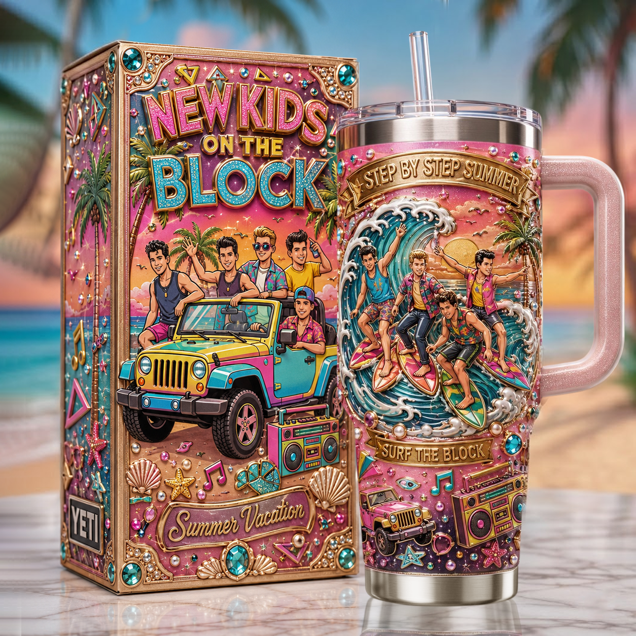Premium NKOTB 40oz Tumbler With Handle TNSM