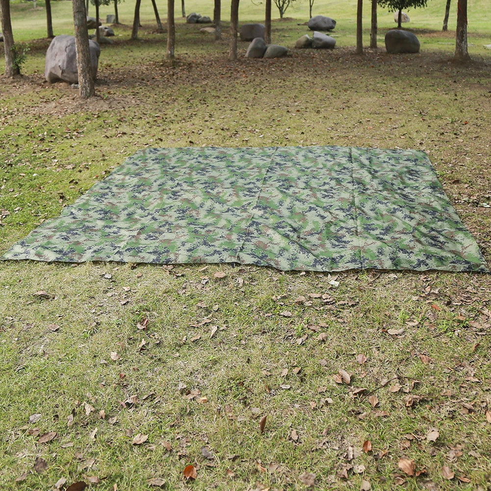 Camouflage Camping Sun Shelter – 210T Waterproof Polyester Tarp, Ultralight Foldable Awning for Outdoor Picnic & Backpacking