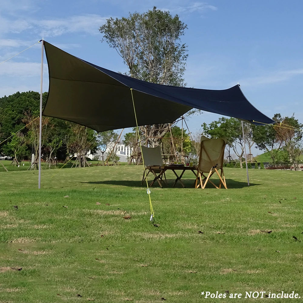 5.1x5.1m Large Tarp Tent Octagon Sunshade Awning 5 x 5 Outdoor Camping Canopy Extra Large for 12 Persons Monster Tent Shelter